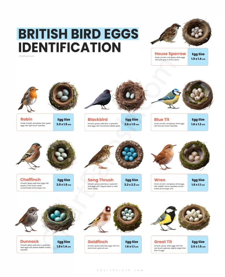 British Bird Eggs Identification Chart