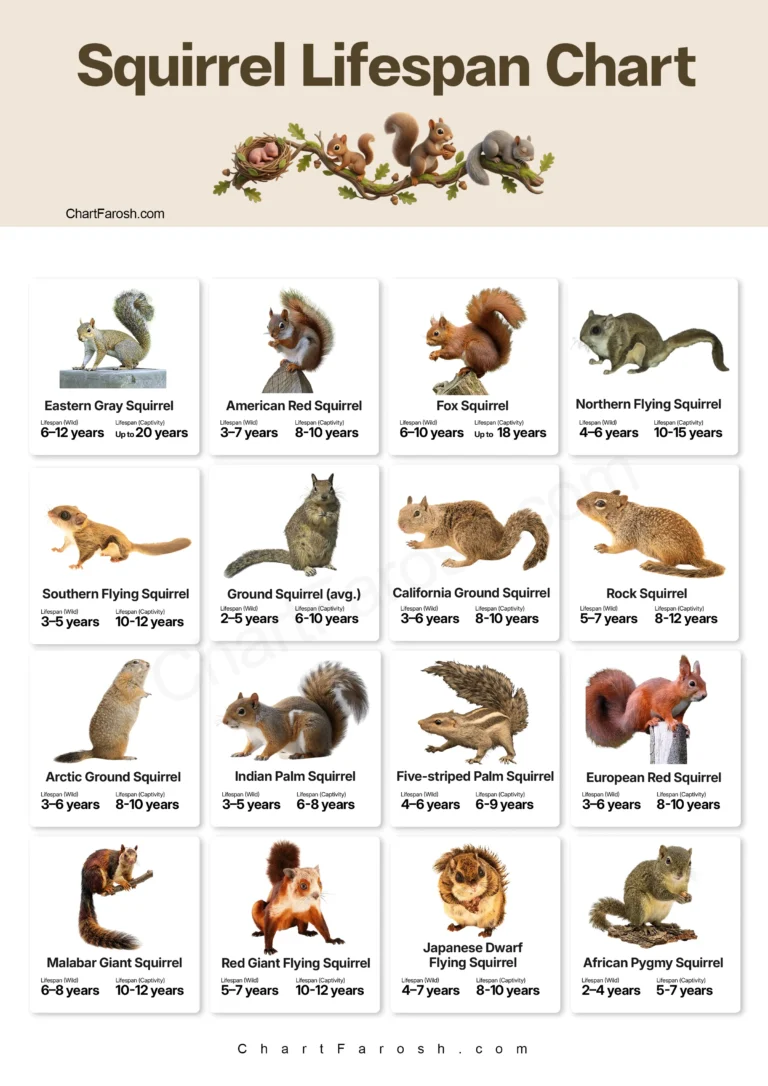 Squirrel Lifespan Chart