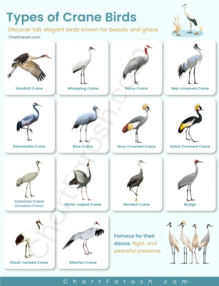 Types of Crane Birds List with Pictures