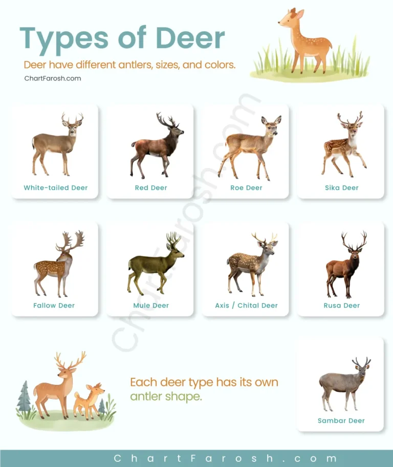 Types of Deer names list with pictures