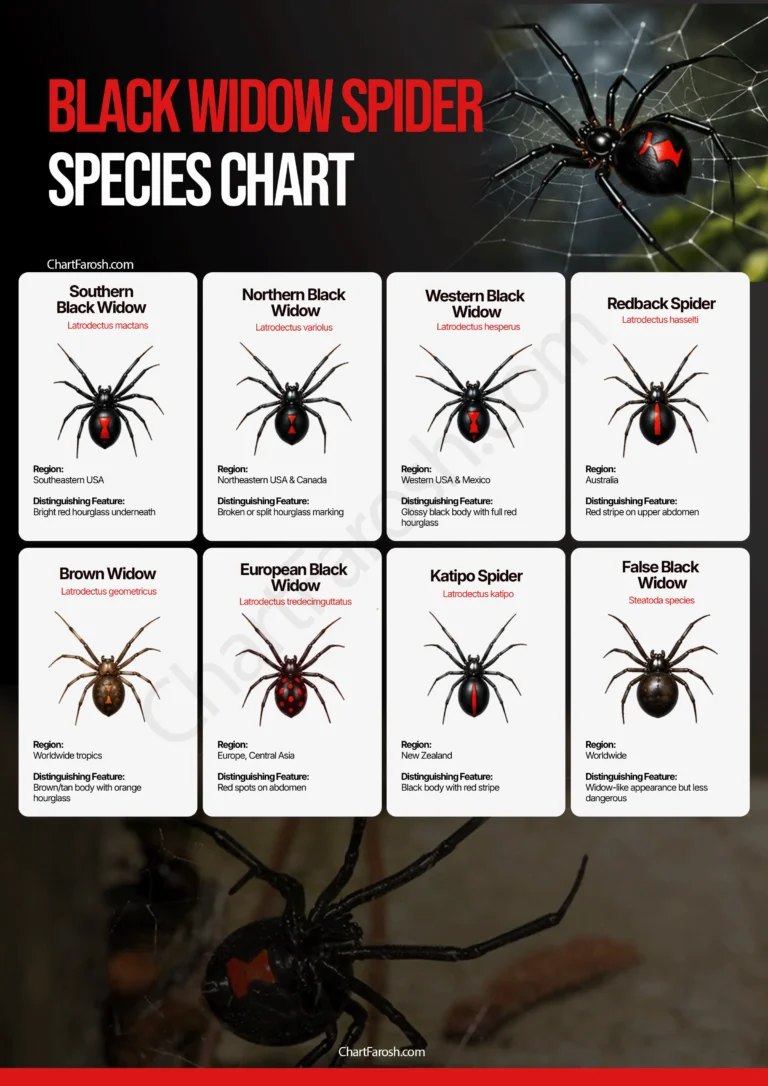 Types of black widow spider species