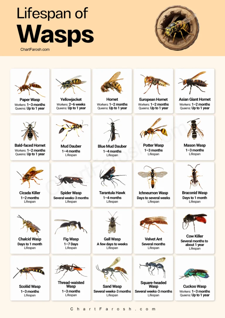 Wasp Lifespan chart
