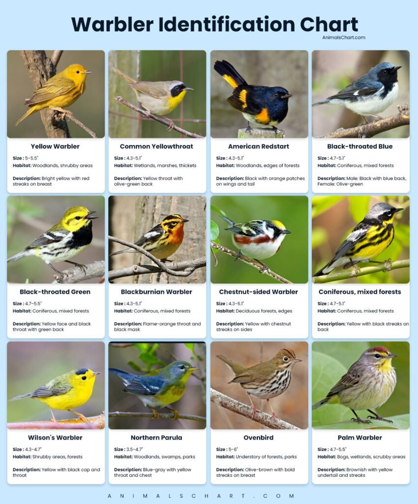 Warbler Identification Chart British And Eastern Types Warbler Identification Chart British And Eastern Types